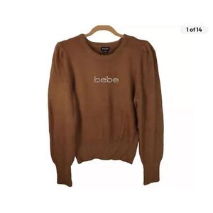 NWT Bebe Logo Sweater Camel Brown